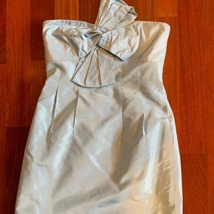 JCrew Light Blue Monde Dress Silk Taffeta with Bow